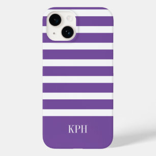 Roxo roxo e branco moderno com monograma