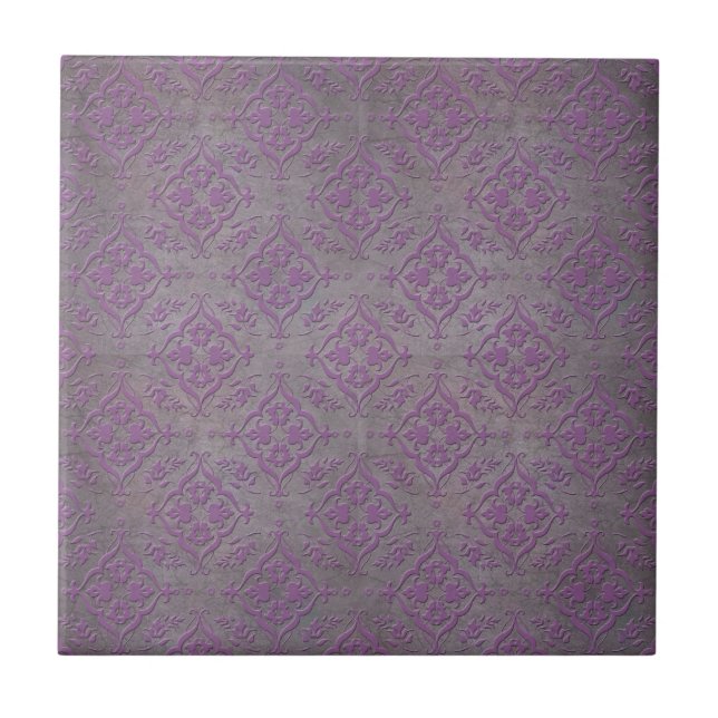 Roxo Rústico e Damasco Cinza Aço (Frente)