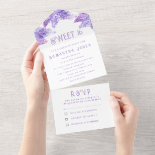 Roxo Rústico Lilases Doce 16 Floral Dezesseis