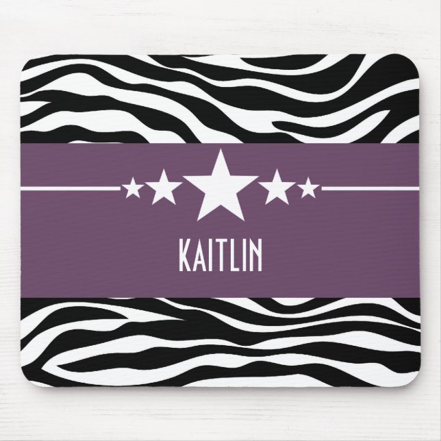 Roxo Sassy Star Zebra Mousepad (Frente)