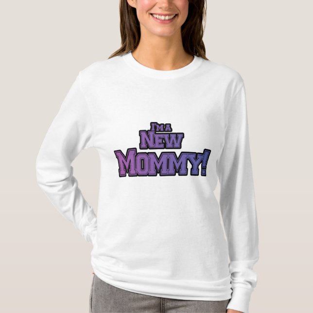 Roxo, sou uma Mamãe nova, Camisetas e presentes (Frente)