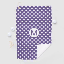 Roxo violeta com monograma branco de Bolinhas