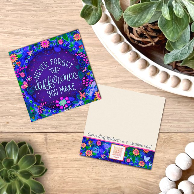 Roxo Você Faz Uma Diferença Cartões De Bondade (Fun purple, you make a difference kindness cards by INSPIRIVITY. Perfect for spreading kindness.)