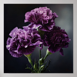 Roxos Carnações Flores Impressão
