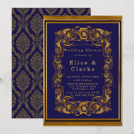 Royal Blue Dourado Flourish Chá de casamento Inves