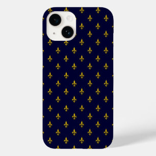 Royal Blue Fleur De Lis Pattern