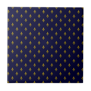 Royal Blue Fleur De Lis Pattern