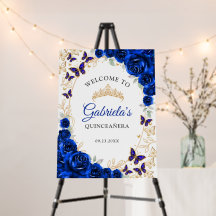 Royal Blue Gold Quinceanera Welcome