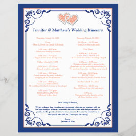 Royal Blue, Peach Hearding Noteerary Flyer