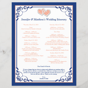 Royal Blue, Peach Hearding Noteerary Flyer