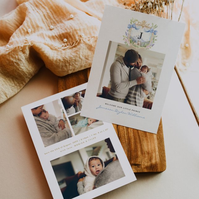 Royal Crest | Anúncio de nascimento da Foto Elegan (Criador carregado)