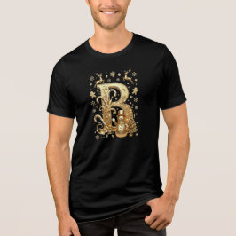 Royal Gold Letter B Luxury Snowman Triblend Shirt