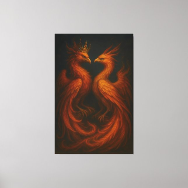 Royal Gold Phoenix Pair · Luxury Fine Art Canvas (Frente)