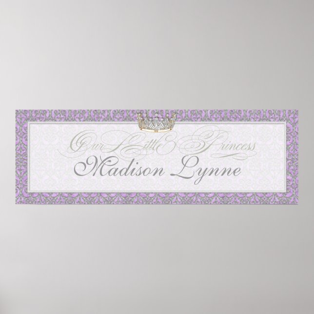 Royal Princess Crown Baby Girl Room Poster (Frente)