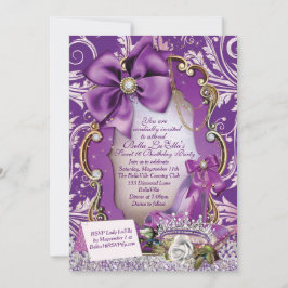 Royal Purple Princess Sweet 16 Convite