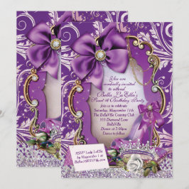 Royal Purple Princess Sweet 16 Convite