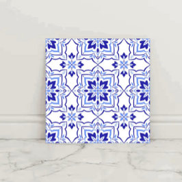 Royal Sapphire Elegant Blue Floral Mosaic