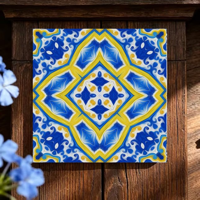 Royal Sapphire Luxurious Blue and Gold Geometric  (Criador carregado)