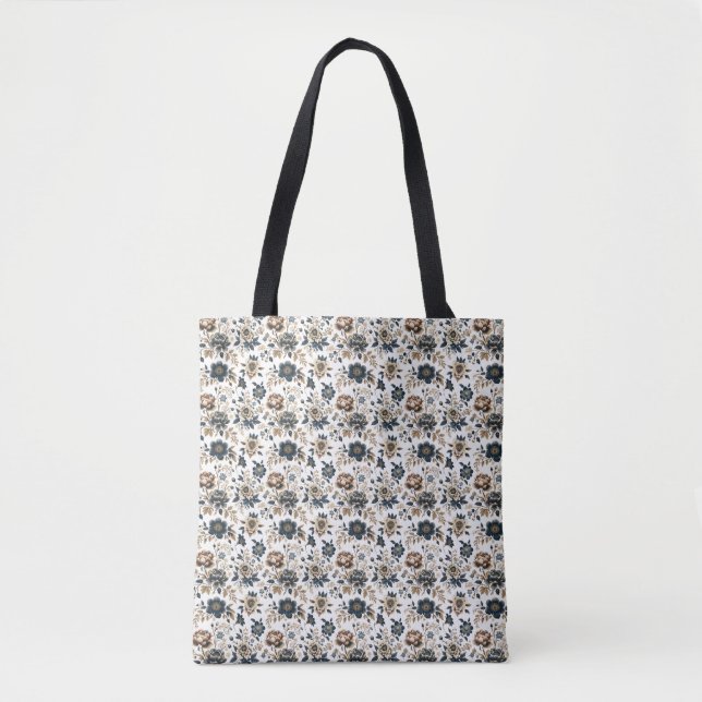Royal Vintage Floral Pattern Tote Bag (Frente)