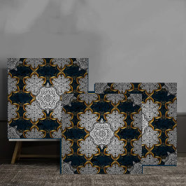 Royal White and Gold Mandala Baroque elegant flora