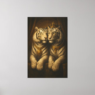 Royal White Tiger Couple • Fine Art Canvas