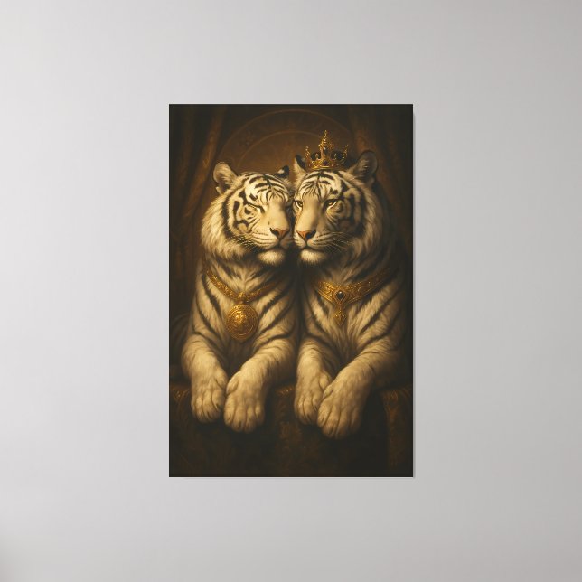 Royal White Tiger Couple • Fine Art Canvas (Frente)