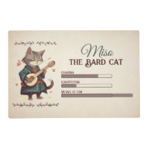 RPG Bard Cat, tapete laminado de estimação para am