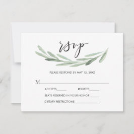 RSVP 2 de Casamento Simples do RSVP de Branch Verd