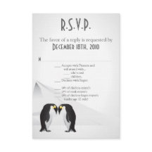3,5x5 Cartão R.S.V.P. Pinguins se Acompanham pela 