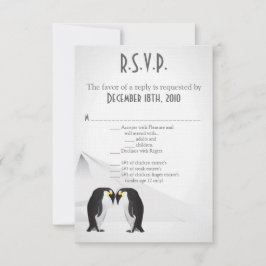 RSVP 3,5x5 Cartão R.S.V.P. Pinguins se Acompanham pela