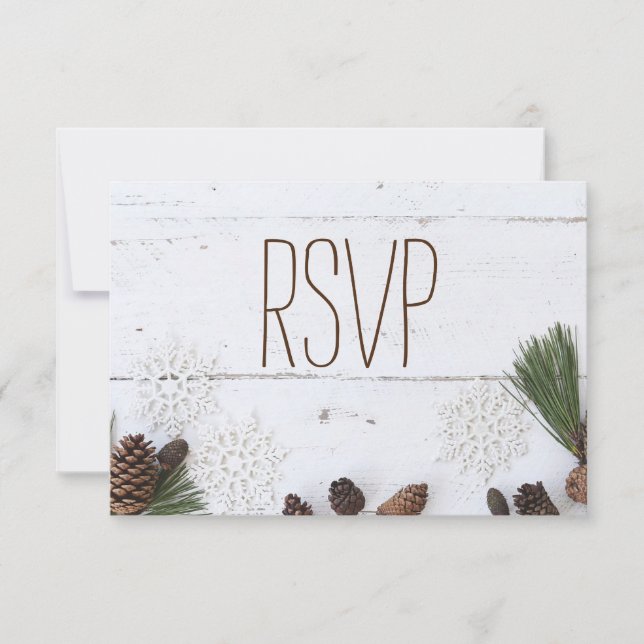 RSVP 3 entree-Winter Pinecone & Snowflakes Casamen (Frente)