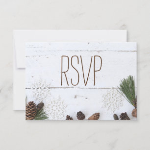 RSVP 3 entree-Winter Pinecone & Snowflakes Casamen
