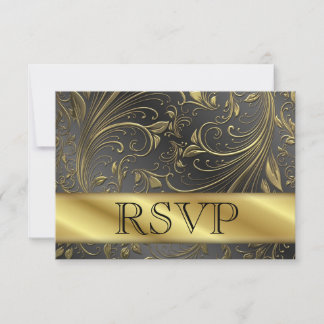 RSVP 50ª placa de aniversário Dourada