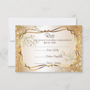 RSVP 50º aniversário Dourado da Glitter