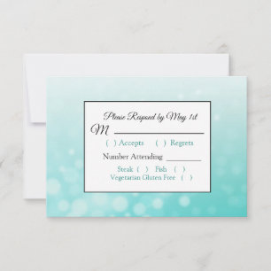 RSVP A cerceta borbulha cartão Wedding elegante de RSV