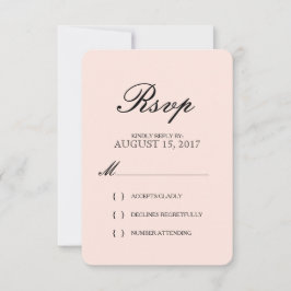 RSVP A tipografia elegante simples cora cartão Wedding