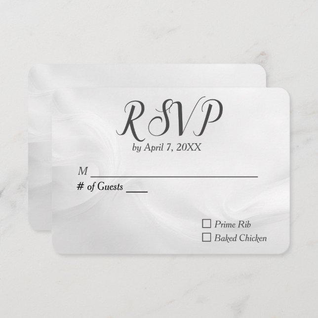 RSVP Abstrato White de Casamento (Frente/Verso)