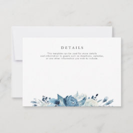 RSVP adorável cartão azul-aquarela de detalhes do casam