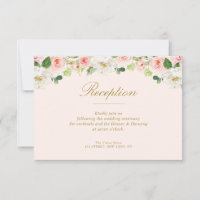 adorável cartão de recepção de casamento de flores
