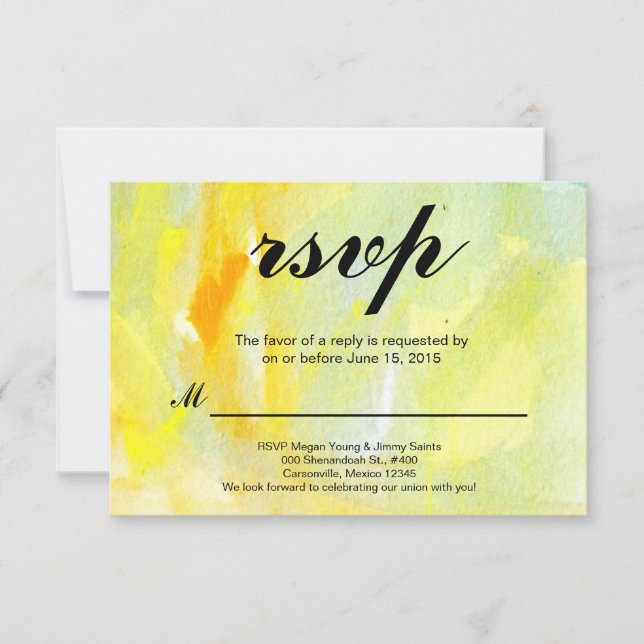 rsvp aquarela abstrata amarela (Frente)