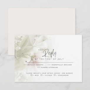 RSVP   Aquarela Rústica Flores de Pêssego em Rosa 