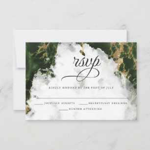 RSVP   Aquarela Verde Esmeralda  BarefootBride™