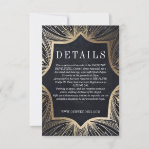 RSVP Art Nouveau faux gold DETAILS inserir cartão