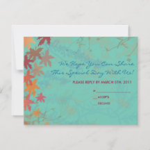 Autumn Falling Deixa Bat Mitzvah REPLY CARTÃO