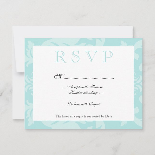 RSVP Azul de Ovo do simples Damask Robin (Frente)