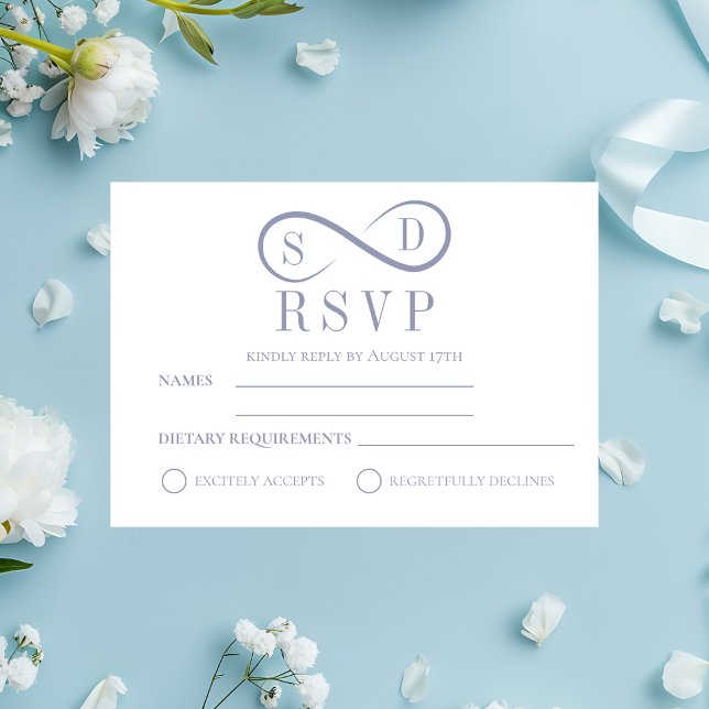 RSVP Azul de Pó Infinito Minimalista (Infinity Minimalist Powder Blue RSVP
)