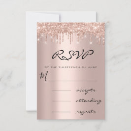 RSVP Azul Rosa Naval Gota Simples Casamento