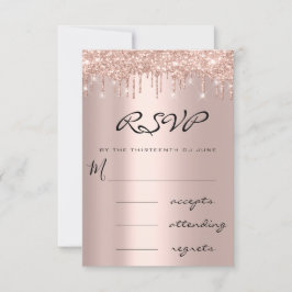 RSVP Azul Rosa Naval Gota Simples Casamento