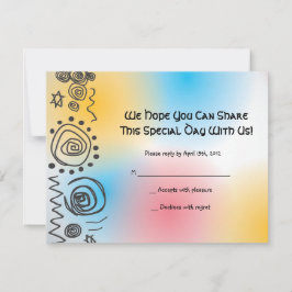 RSVP Bar Musical Jazzy Bat Mitzvah Conite Cartão de Res
