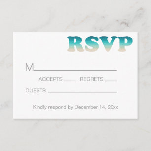 RSVP Beach Wedding Watercolor Ombre
